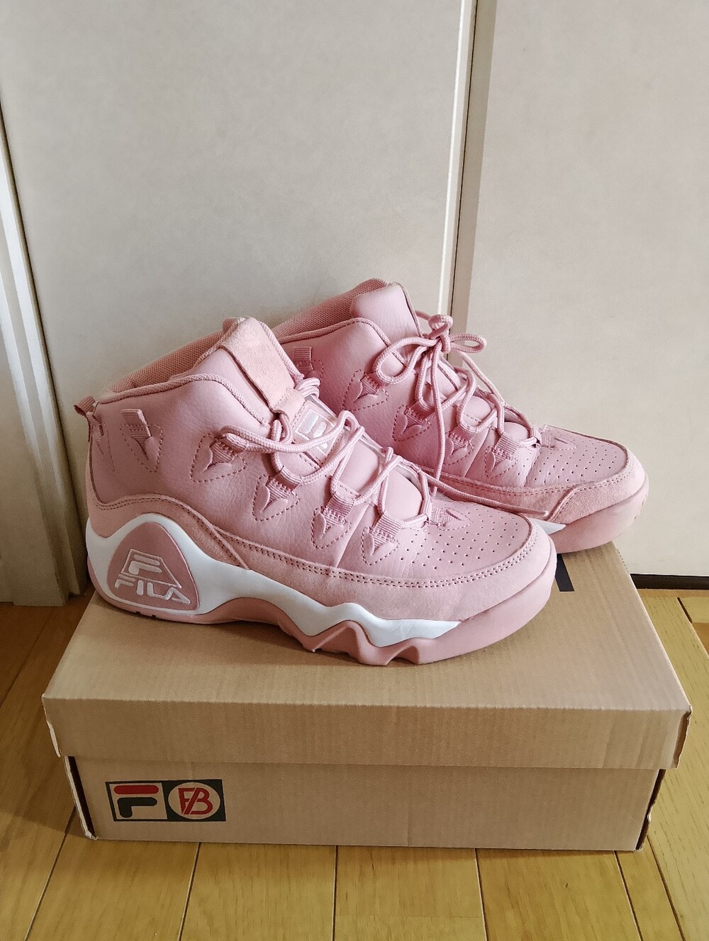 Fila Pink High-Top Sneakers with White Accents